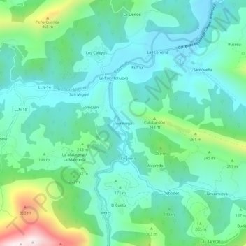 Mapa topográfico Torrevega, altitude, relevo