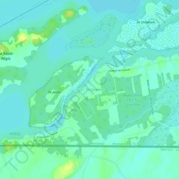 Mapa topográfico Snye, altitude, relevo