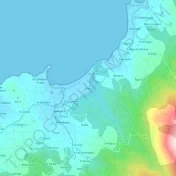 Mapa topográfico Cans, altitude, relevo