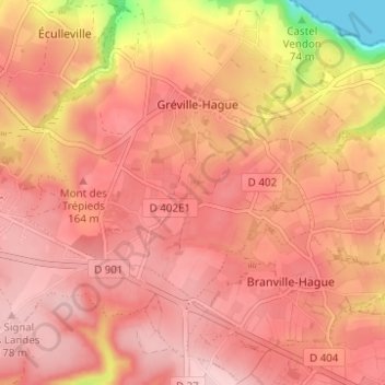 Mapa topográfico Le Lieu Bailly, altitude, relevo