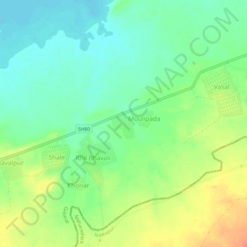 Mapa topográfico Hathnur, altitude, relevo