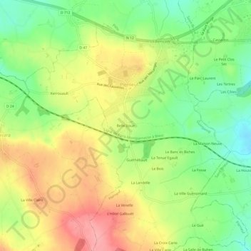Mapa topográfico Belle Issue, altitude, relevo