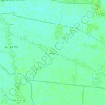 Mapa topográfico Sukawijaya, altitude, relevo