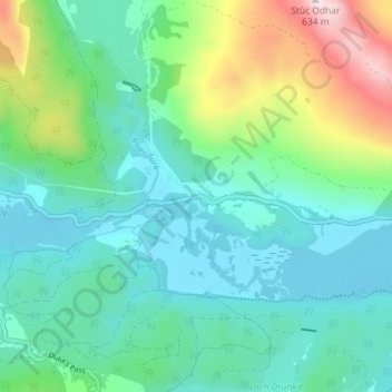 Mapa topográfico Brig o' Turk, altitude, relevo