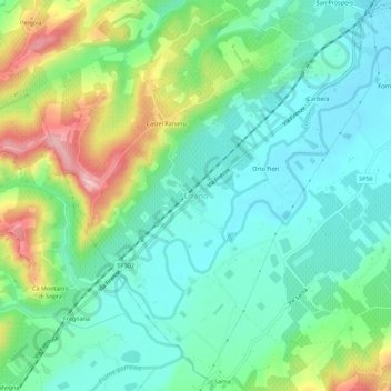 Mapa topográfico Errano, altitude, relevo