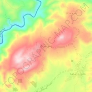 Mapa topográfico Matampay, altitude, relevo