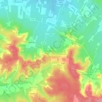 Mapa topográfico La Bataille, altitude, relevo