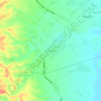 Mapa topográfico Malawag, altitude, relevo