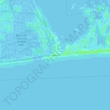 Mapa topográfico Long Point, altitude, relevo
