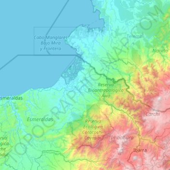 Mapa topográfico Limones, altitude, relevo
