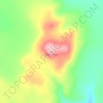 Mapa topográfico Cerro Alto, altitude, relevo