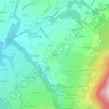 Mapa topográfico La Plesse, altitude, relevo