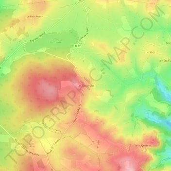 Mapa topográfico Le Rousset, altitude, relevo