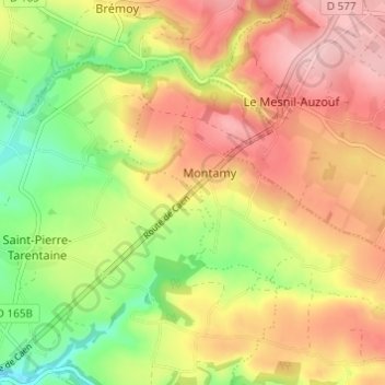 Mapa topográfico Trompe-Souris, altitude, relevo
