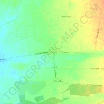 Mapa topográfico El Peral, altitude, relevo