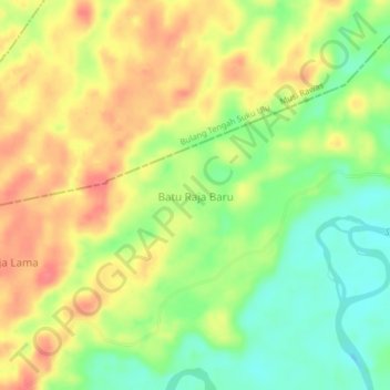 Mapa topográfico Batu Raja Baru, altitude, relevo