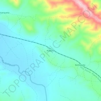 Mapa topográfico Arapata, altitude, relevo