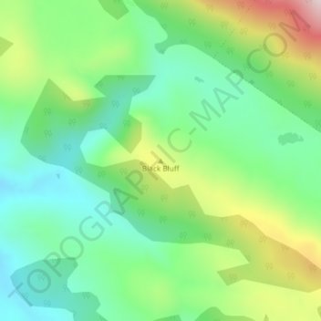 Mapa topográfico Black Bluff, altitude, relevo