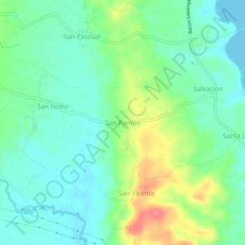 Mapa topográfico San Ramon, altitude, relevo