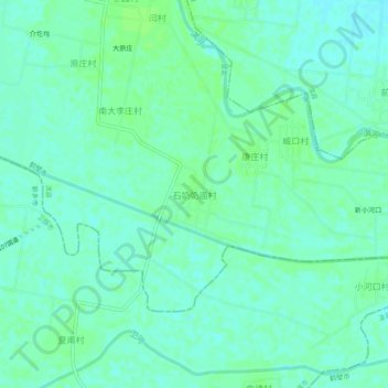 Mapa topográfico 石奶奶庙村, altitude, relevo