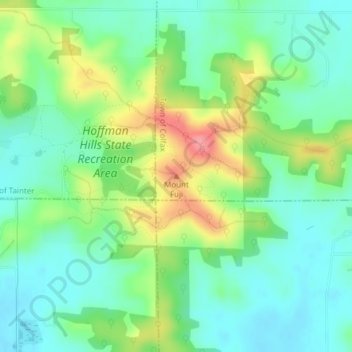 Mapa topográfico Mount Fuji, altitude, relevo