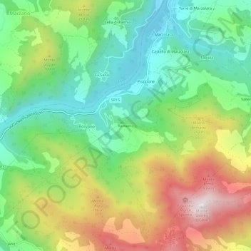 Mapa topográfico Ramiano, altitude, relevo