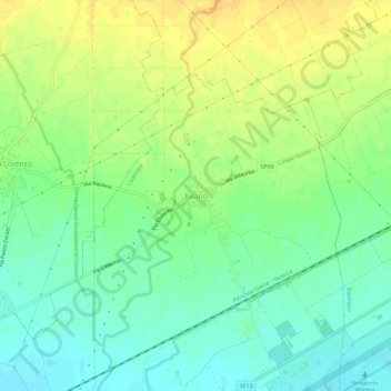 Mapa topográfico Beano, altitude, relevo