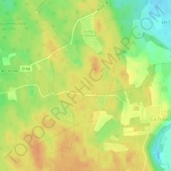 Mapa topográfico Bois de Genoud, altitude, relevo