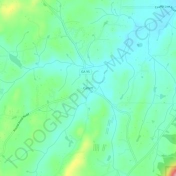 Mapa topográfico Catlett, altitude, relevo
