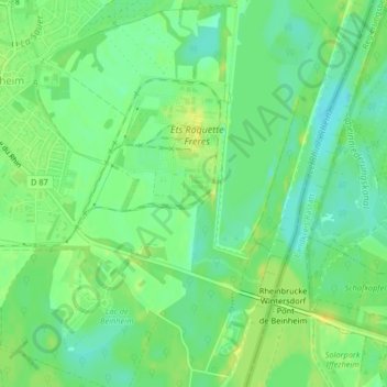 Mapa topográfico Rheinschluth, altitude, relevo