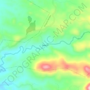 Mapa topográfico Oajaca, altitude, relevo