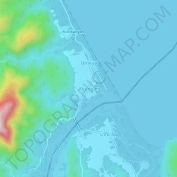 Mapa topográfico Abungan, altitude, relevo