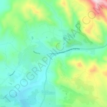 Mapa topográfico Coarsegold, altitude, relevo