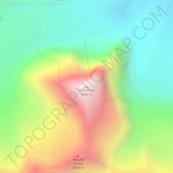 Mapa topográfico Tusk Peak, altitude, relevo