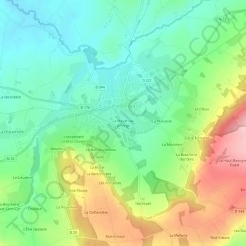 Mapa topográfico Le Moulin de la Forge, altitude, relevo