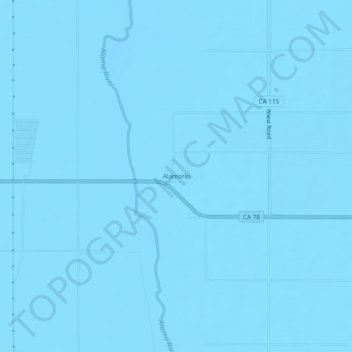 Mapa topográfico Alamorio, altitude, relevo