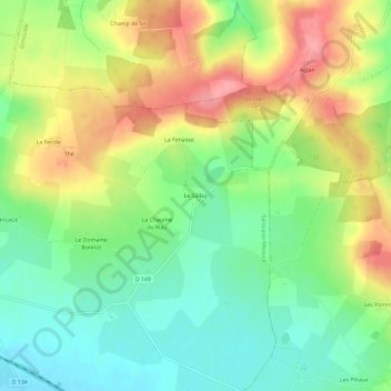 Mapa topográfico Le Sallay, altitude, relevo
