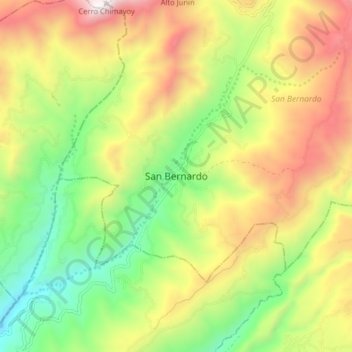 Mapa topográfico San Bernardo, altitude, relevo