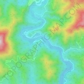 Mapa topográfico Boissezon, altitude, relevo