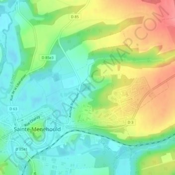 Mapa topográfico La Vallée, altitude, relevo