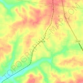 Mapa topográfico Bon Aqua, altitude, relevo