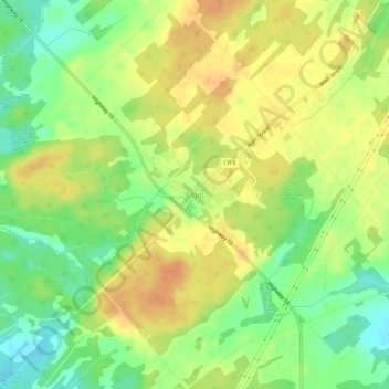Mapa topográfico Elgin, altitude, relevo