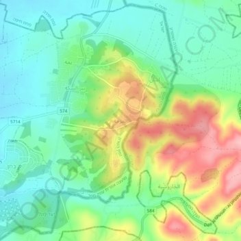 Mapa topográfico Marja, altitude, relevo