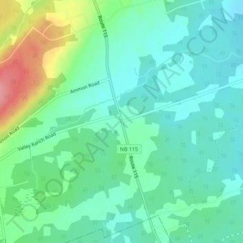 Mapa topográfico Irishtown, altitude, relevo