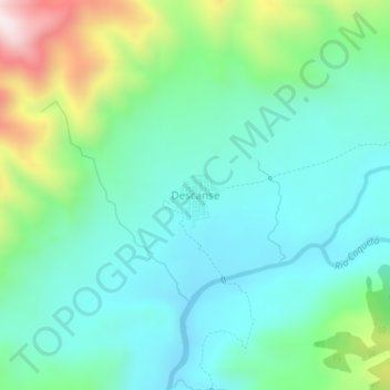 Mapa topográfico Descanse, altitude, relevo