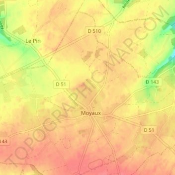 Mapa topográfico Beauchamp, altitude, relevo
