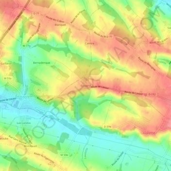 Mapa topográfico Goulard, altitude, relevo