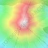 Mapa topográfico Volcán de Fuego, altitude, relevo