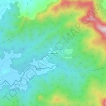 Mapa topográfico Canaynayan, altitude, relevo