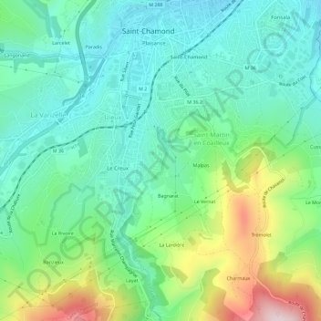 Mapa topográfico La Friaude, altitude, relevo